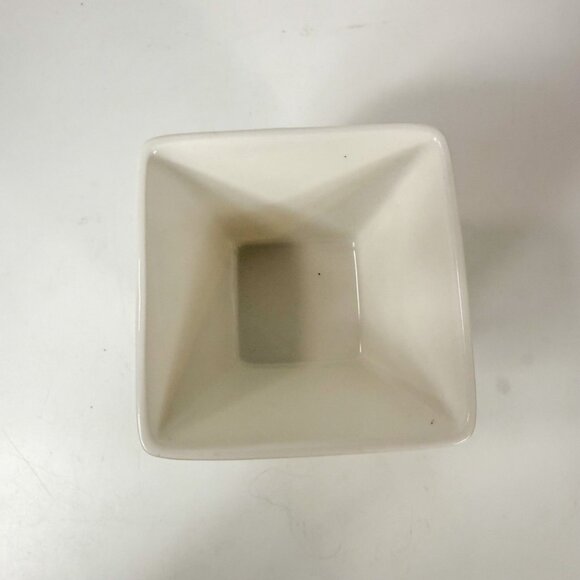 Ciroa Simple Serve Flatware Square White Black Ceramic Bowls Set Of 4 - Picture 5 of 7